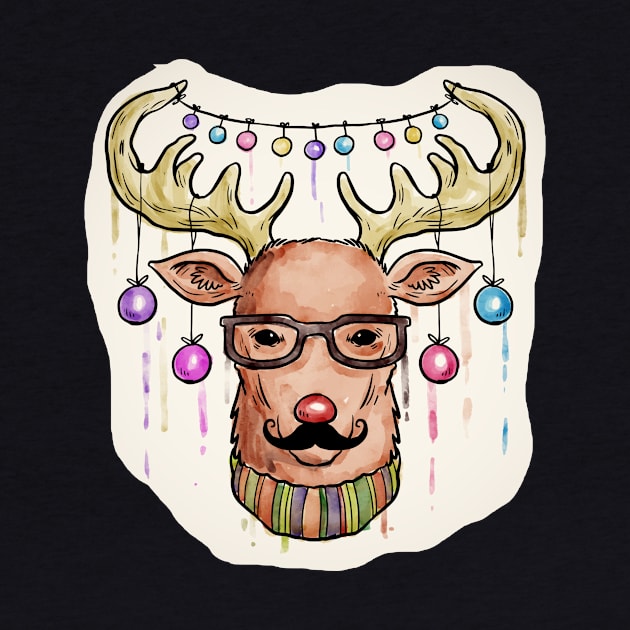 Dapper Christmas Reindeer by SandiTyche